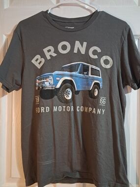 Ford Bronco Graphic Tee - Gray with Blue Bronco